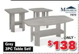 Surplus Furniture Industrial Grey 3 Pc. Table Set (All-in-One Box) offer