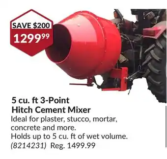 Princess Auto 5 cu. ft 3-Point Hitch Cement Mixer offer