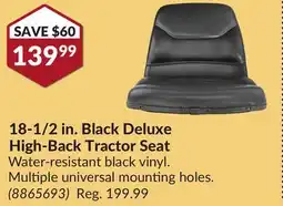 Princess Auto 18-1/2 in. Black Deluxe High-Back Tractor Seat offer