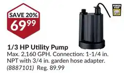 Princess Auto 1/3 HP Utility Pump offer