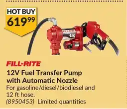 Princess Auto 12V Fuel Transfer Pump with Automatic Nozzle offer