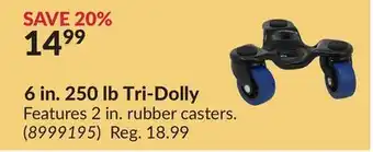 Princess Auto 6 in. 250 lb Tri-Dolly offer