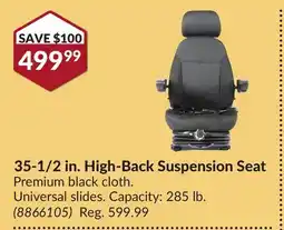 Princess Auto 35-1/2 in. High-Back Suspension Seat offer