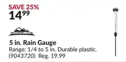 Princess Auto 5 in. Rain Gauge offer