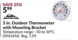 Princess Auto 5 in. Outdoor Thermometer with Mounting Bracket offer