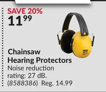 Princess Auto Chainsaw Hearing Protectors offer