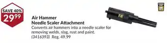 Princess Auto Air Hammer Needle Scaler Attachment offer