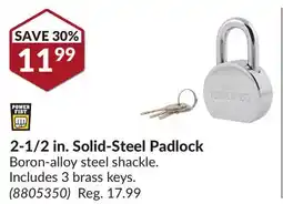 Princess Auto 2-1/2 in. Solid-Steel Padlock offer