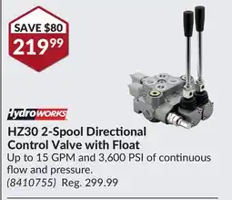 Princess Auto HydroWorks HZ30 2-Spool Directional Control Valve with Float offer