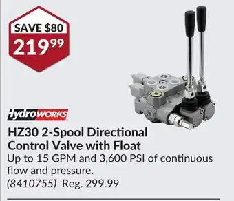 Princess Auto HydroWorks HZ30 2-Spool Directional Control Valve with Float offer