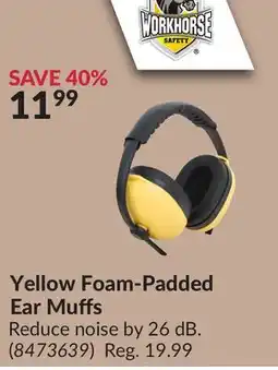 Princess Auto Yellow Foam-Padded Ear Muffs offer