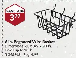 Princess Auto 6 in. Pegboard Wire Basket offer