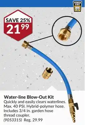 Princess Auto Water-line Blow-Out Kit offer