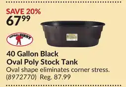 Princess Auto 40 Gallon Black Oval Poly Stock Tank offer