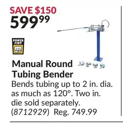 Princess Auto Manual Round Tubing Bender offer