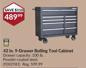 Princess Auto 42 in. 9-Drawer Rolling Tool Cabinet offer