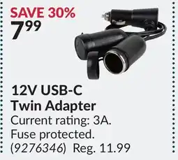 Princess Auto 12V USB-C Twin Adapter offer