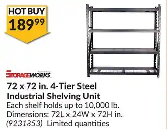 Princess Auto 72 x 72 in. 4-Tier Steel Industrial Shelving Unit offer