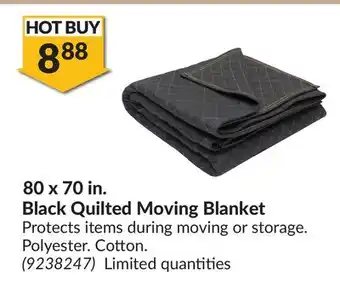 Princess Auto 80 x 70 in. Black Quilted Moving Blanket offer