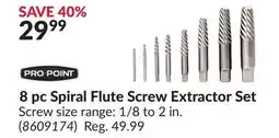 Princess Auto 8 pc Spiral Flute Screw Extractor Set offer