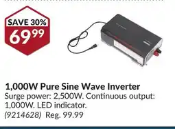 Princess Auto 1,000W Pure Sine Wave Inverter offer