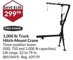 Princess Auto 1, 000 lb Truck Hitch-Mount Crane offer