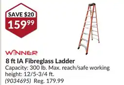 Princess Auto 8 ft IA Fibreglass Ladder offer