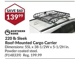 Princess Auto 220 lb Sleek Roof-Mounted Cargo Carrier offer