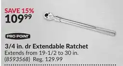 Princess Auto 3/4 in. dr Extendable Ratchet offer