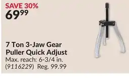 Princess Auto 7 Ton 3-Jaw Gear Puller Quick Adjust offer