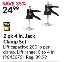 Princess Auto Power Fist 2 pk 4 in. Jack Clamp Set offer
