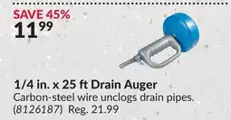 Princess Auto 1/4 in. x 25 ft Drain Auger offer