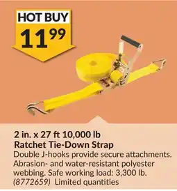 Princess Auto 2 in. x 27 ft10,000 lb Ratchet Tie-Down Strap offer