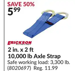 Princess Auto 2 in. x 2 10,000 lb Axle Strap offer