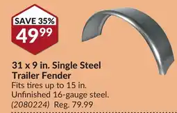 Princess Auto Rockwell American 31 x 9 in. Single Steel Trailer Fender offer