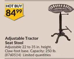 Princess Auto Adjustable Tractor Seat Stool offer