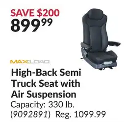 Princess Auto High-Back Semi Truck Seat with offer