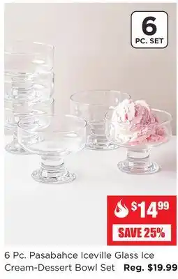 Kitchen Stuff Plus 6 Pc. Pasabahce Iceville Glass Ice Cream-Dessert Bowl Set offer