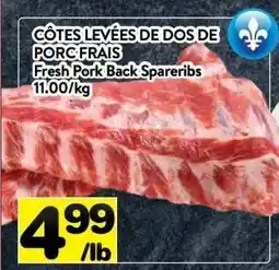 Supermarché PA Fresh pork back Spareribs offer