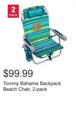 Costco Tommy Bahama Backpack Beach Chair, 2-pack offer