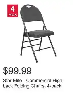 Costco Star Elite - Commercial High-back Folding Chairs, 4-pack offer