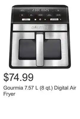 Costco Gourmia 7.57 L (8 qt.) Digital Air Fryer offer