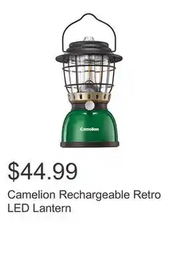 Costco Camelion Rechargeable Retro LED Lantern offer