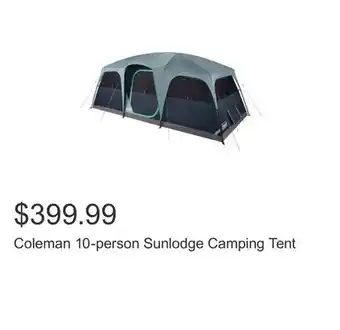 Costco Coleman 10-person Sunlodge Camping Tent offer