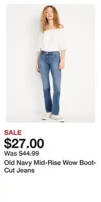 Old Navy Old Navy Mid-Rise Wow Boot-Cut Jeans offer