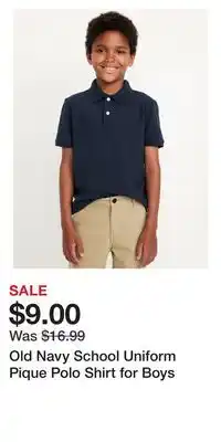 Old Navy Old Navy School Uniform Pique Polo Shirt for Boys offer