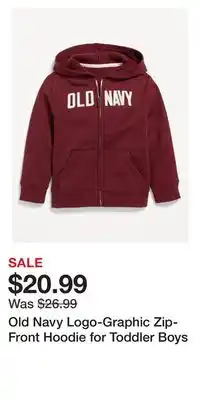Old Navy Old Navy Logo-Graphic Zip-Front Hoodie for Toddler Boys offer