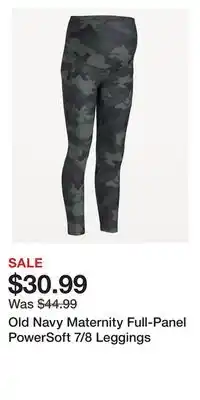 Old Navy Old Navy Maternity Full-Panel PowerSoft 7/8 Leggings offer