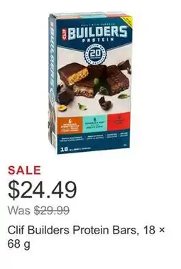 Costco Clif Builders Protein Bars, 18 × 68 g offer
