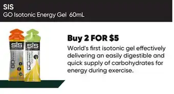 Healthy Planet SIS GO Isotonic Energy Gel offer